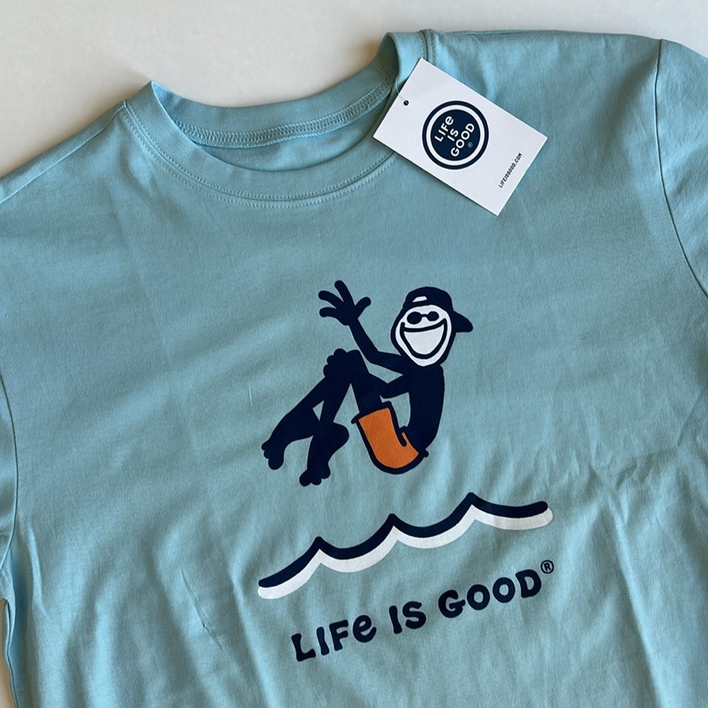 Life‎ Is Good Blue Jake Swim Cannonball Casual Fun Lake Tshirt Mens Size Small